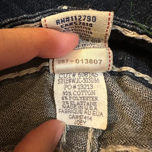 RARE True Religion Joey Big T Flare Thick Purple Stitch Jeans Size 32 NWOT - Picture 11 of 11